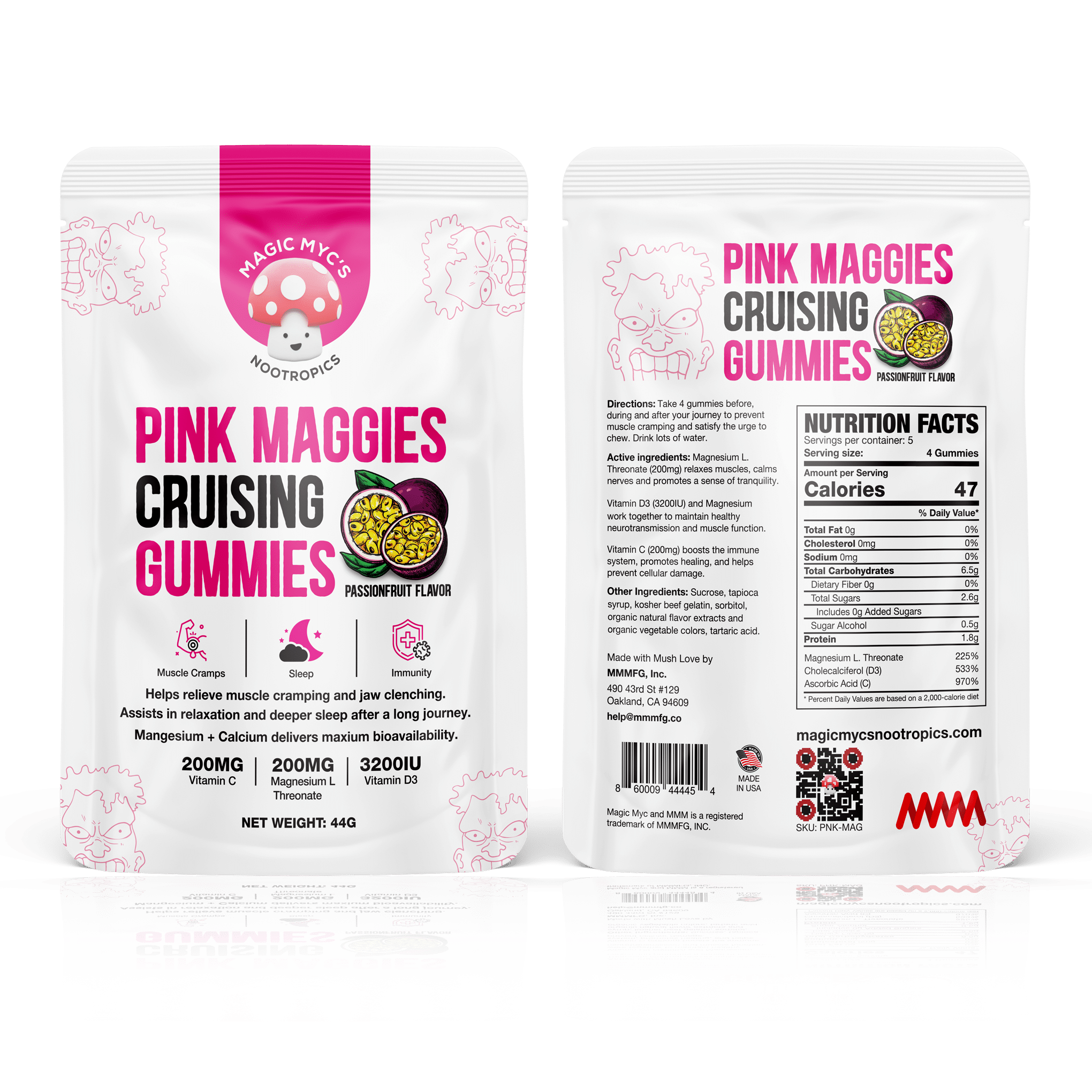 Pink Maggies’ Magnesium Threonate Gummies – Great for Sleep & Muscle Cramps!